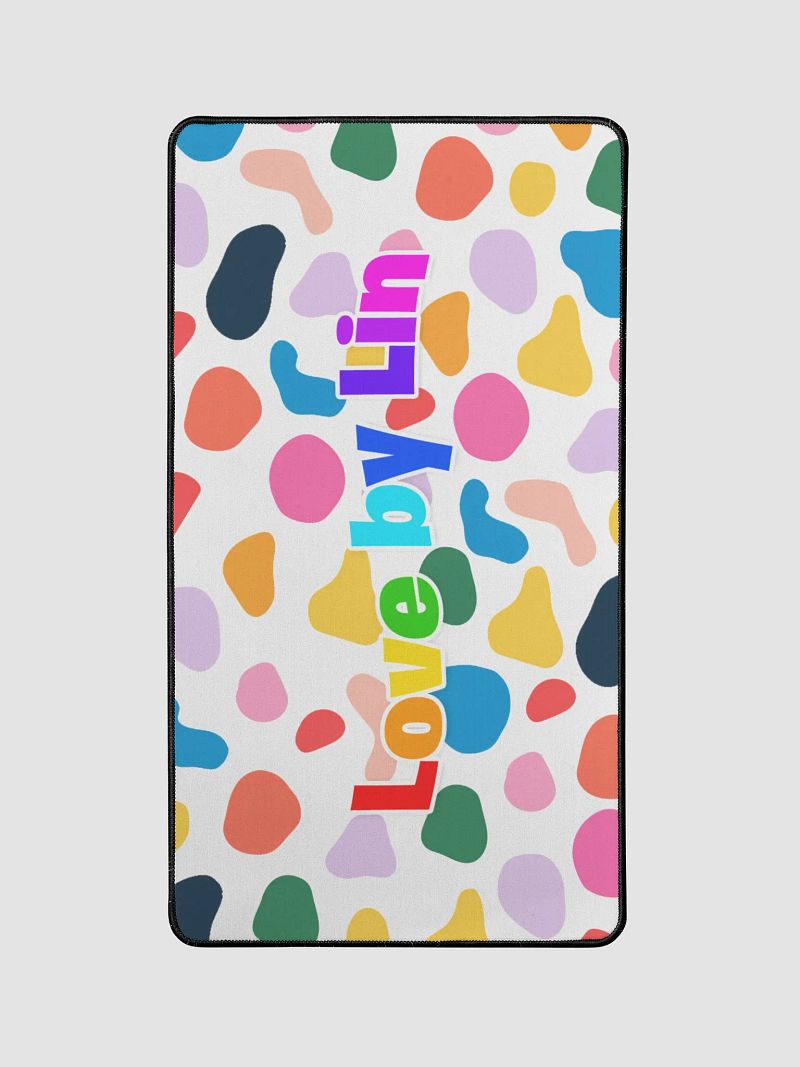 Rainbow Spots Desk Mat (White)