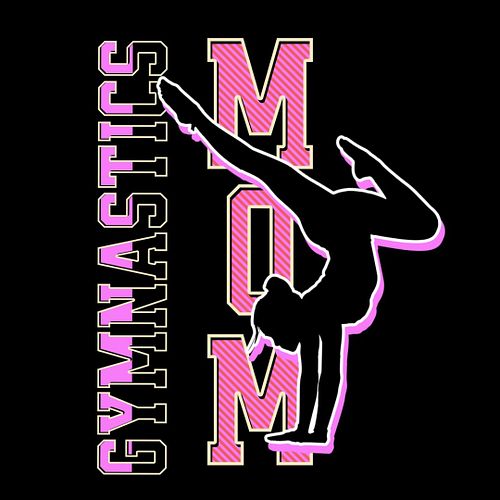 Celebrate the dedication and grace of gymnastics moms everywhere with this bold and dynamic design! The phrase 