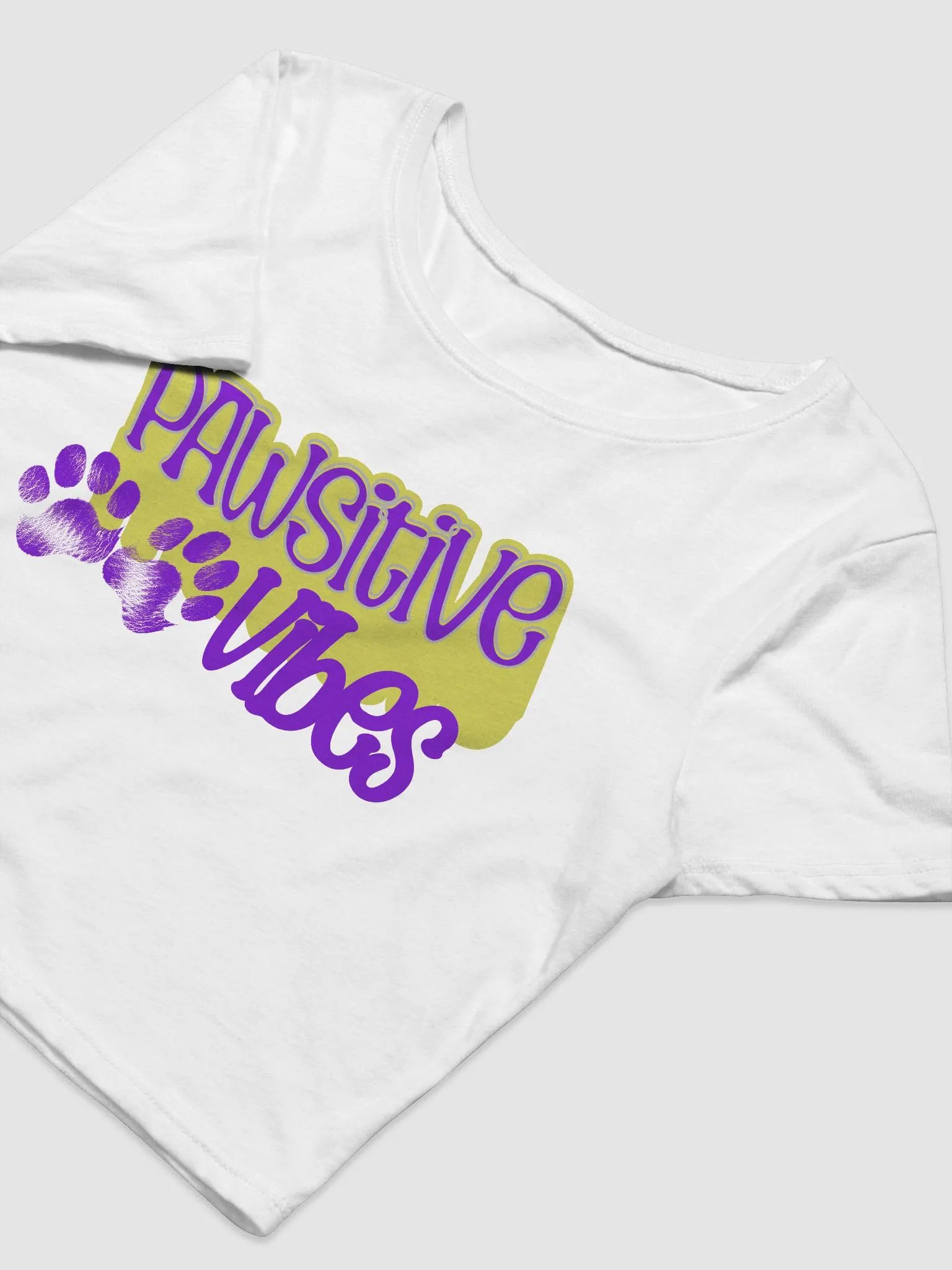 Pawsitive Vibes Cat Paw Positive Thoughts Cropped T-Shirt product image (5)