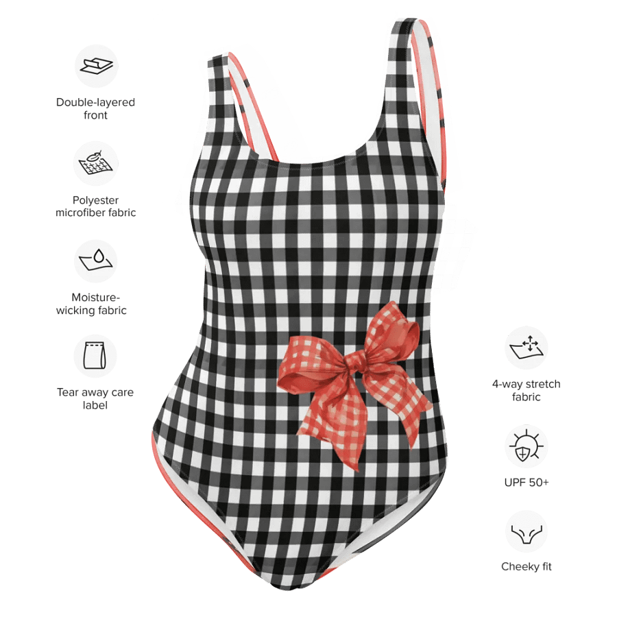 B/W Check Watermelon Splash All-Over Swimsuit product image (6)