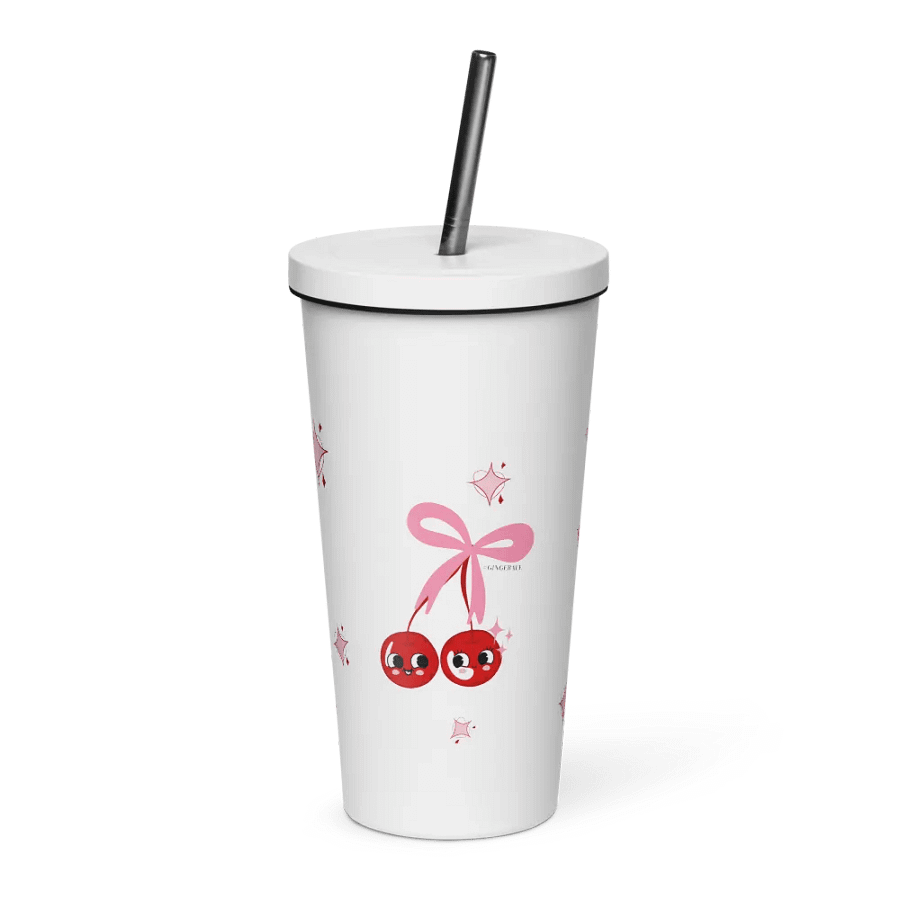 CHERRY BUNCH CUP W/STRAW product image (1)