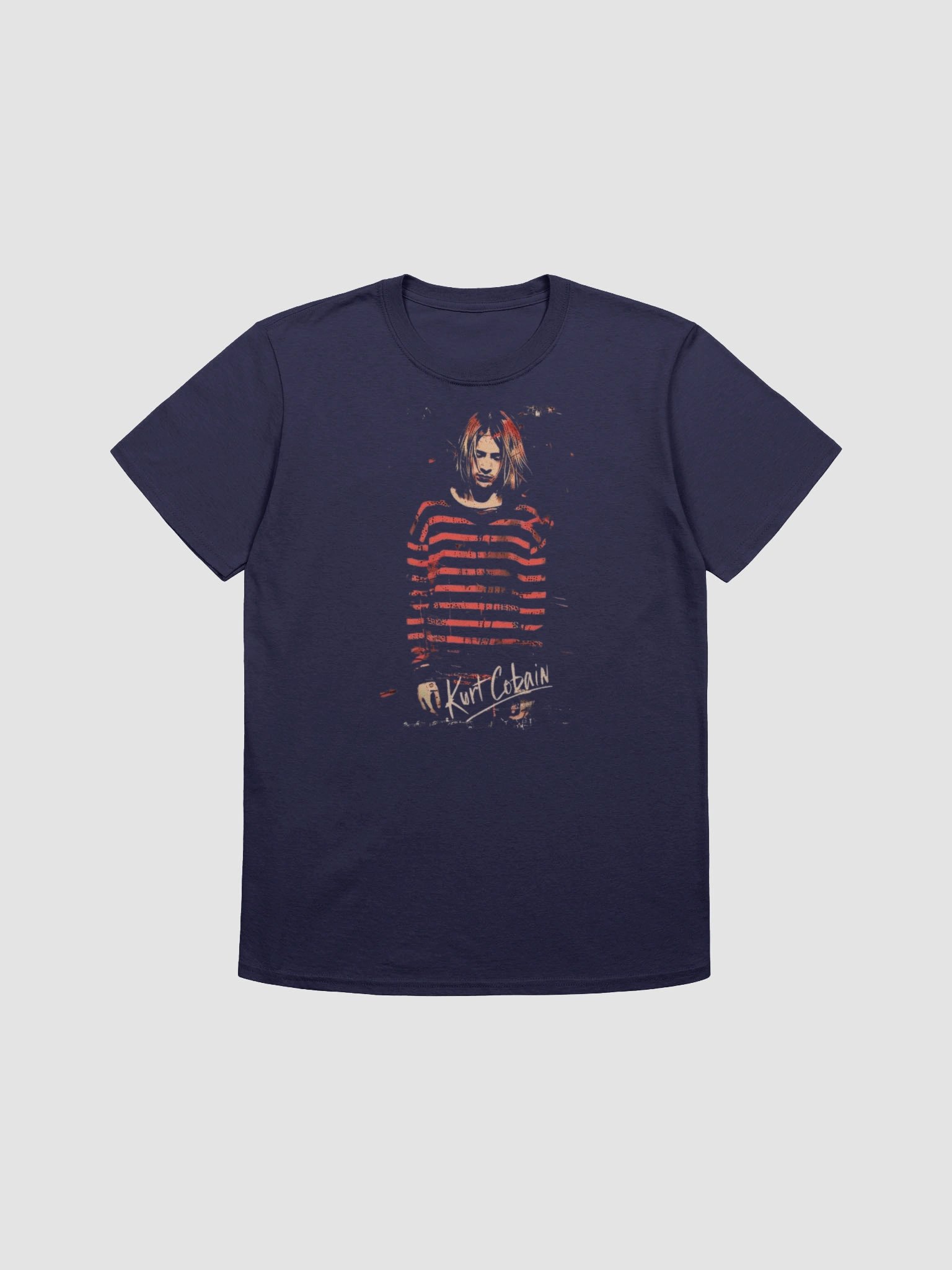 Kurt Cobain T-Shirt - Nirvana Striped Sweater Grunge Portrait product image (1)