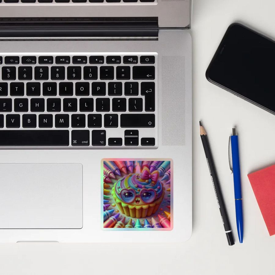 Whimsical Cupcake Holographic Sticker Set product image (10)