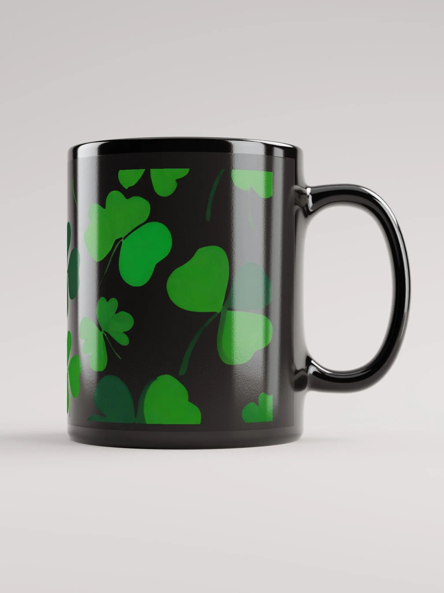 Clover Leaf Artistic Design Black Mug product image (2)