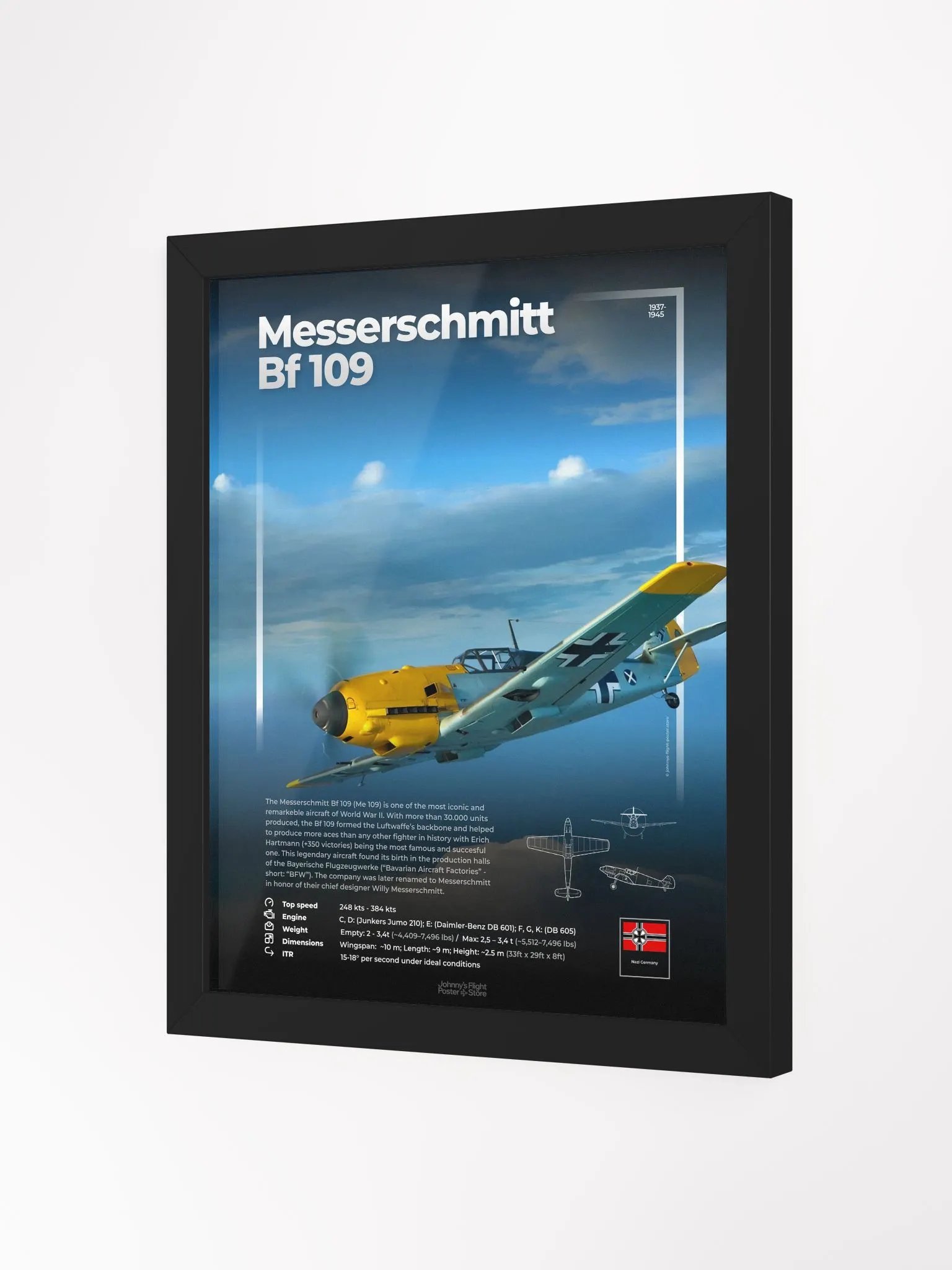 Messerschmitt Bf-109 Aviation Spec Poster product image (5)