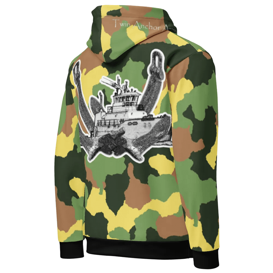 1 Green Camouflage Twin Anchor Titan tug Hoodie product image (12)