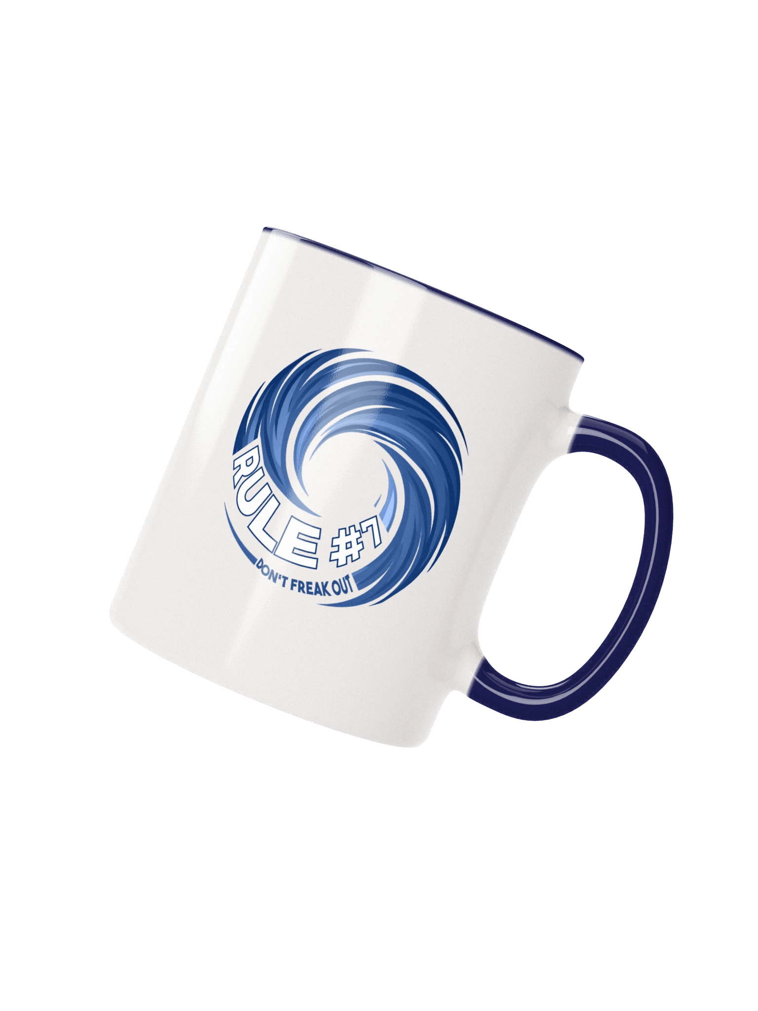 Rule #7 Logo Ceramic Mug Blue and White product image (9)