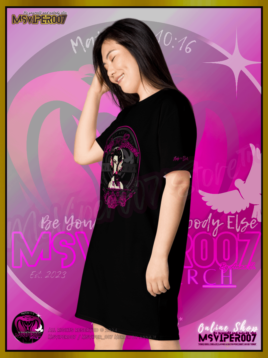 T-Shirt Dress - MsViper007's "Lady Gamers Are Awesome™ | [V3] (blk/solid)" T-Shirt Dress product image (4)