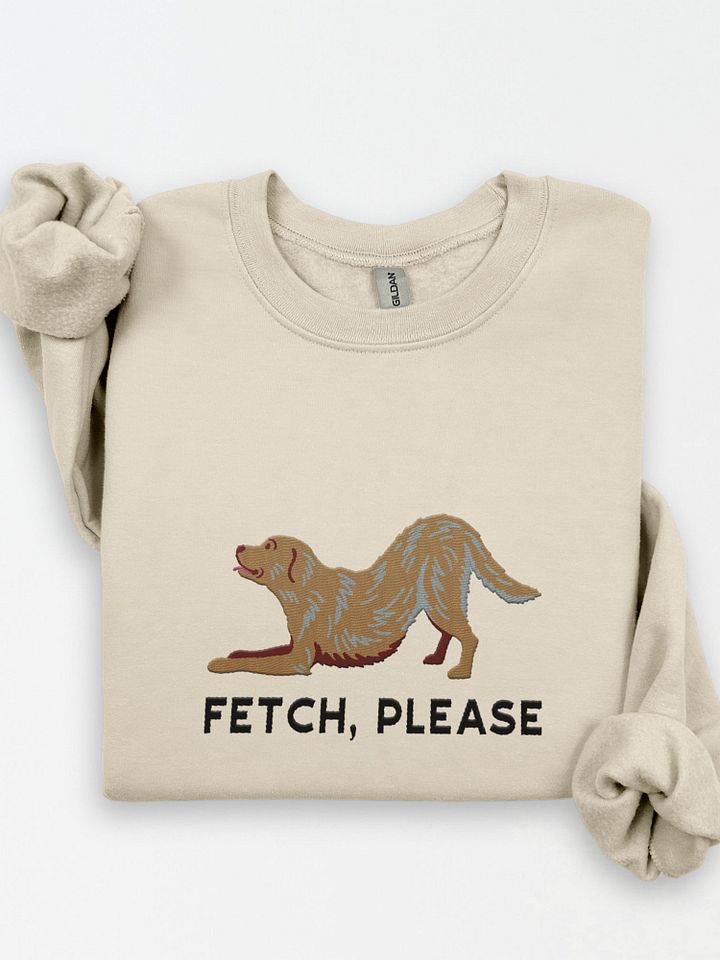 Fetch Please Sweatshirt (Embroidered) of a Golden Retriever product image (1)