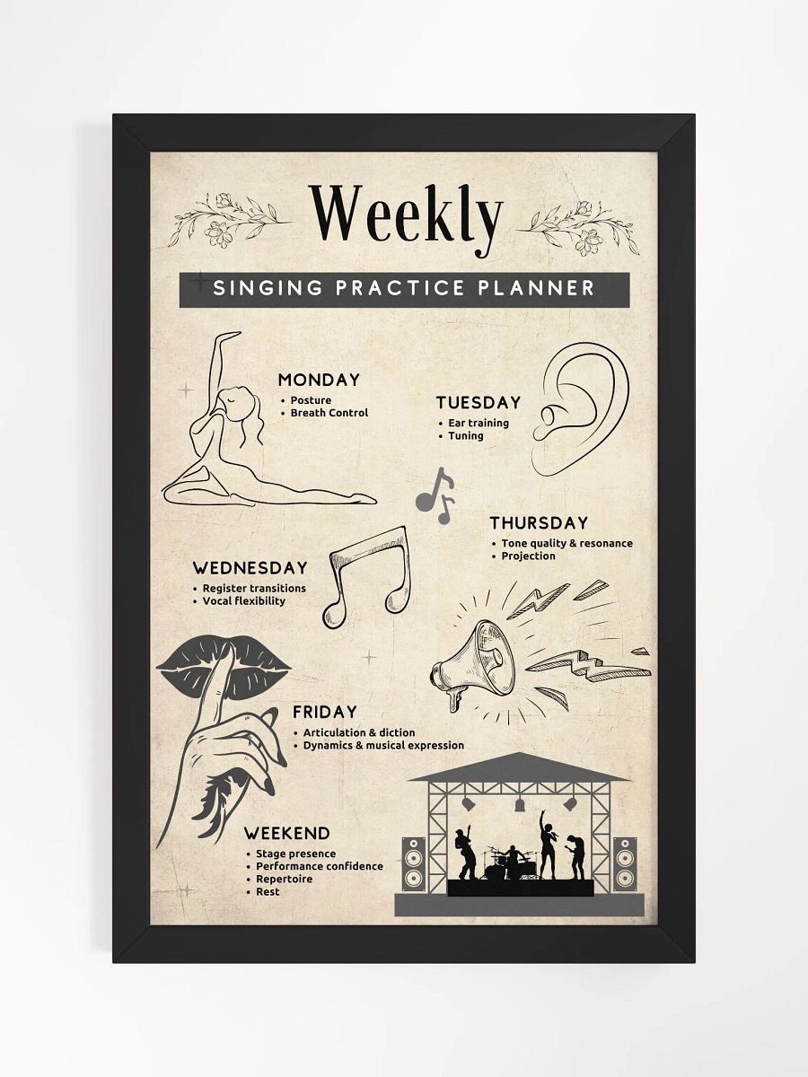 Framed Singing Practice Planner 12'' x 18'' product image (1)