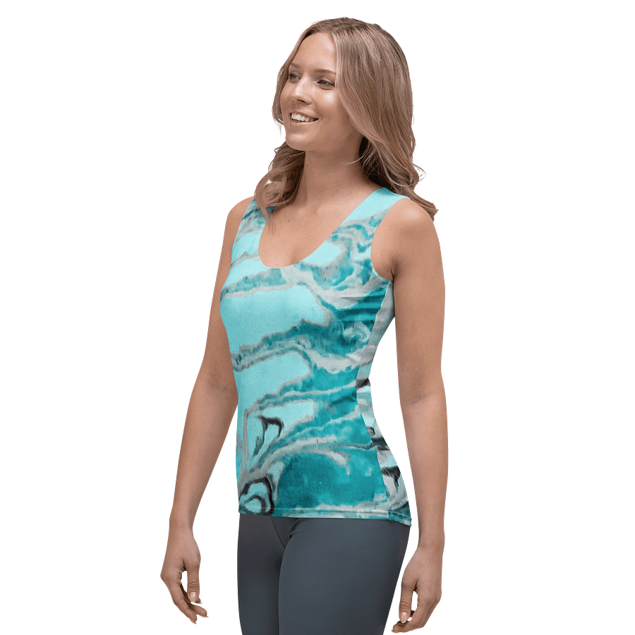 Fluid Turquoise Art Tank Top product image (3)