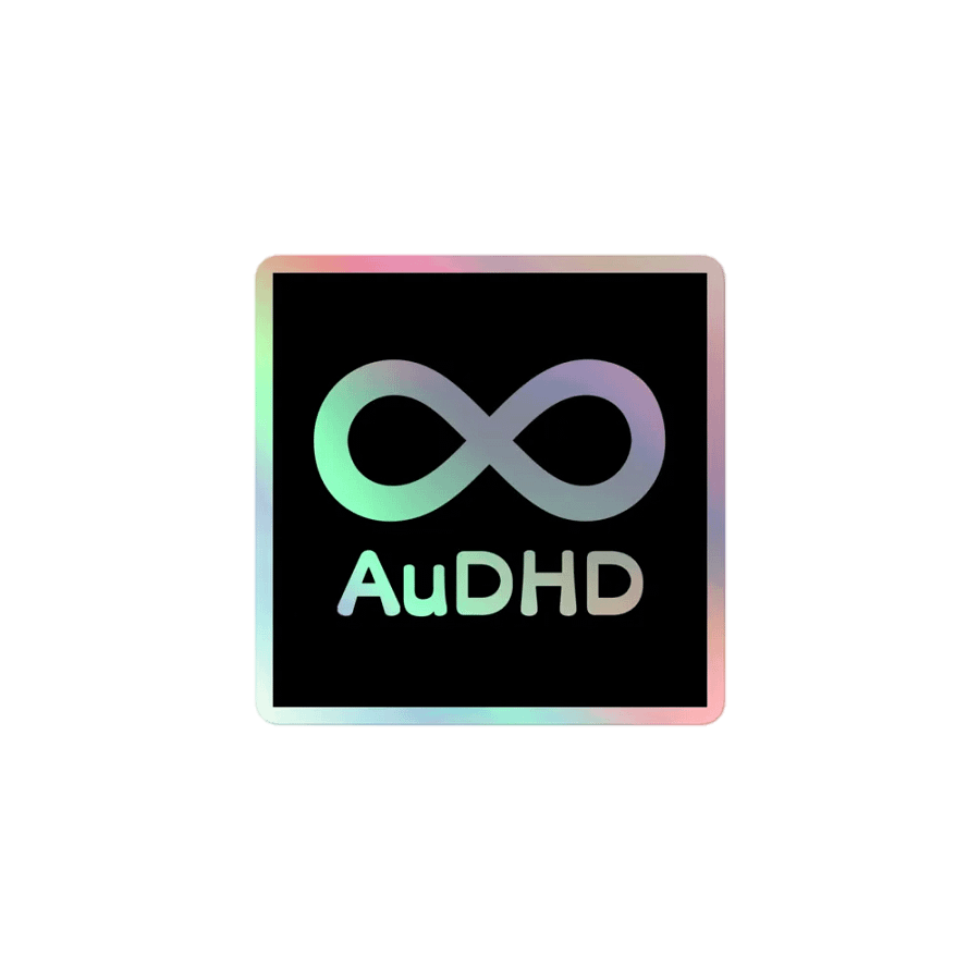 Holographic AuDHD Infinity Sticker product image (1)