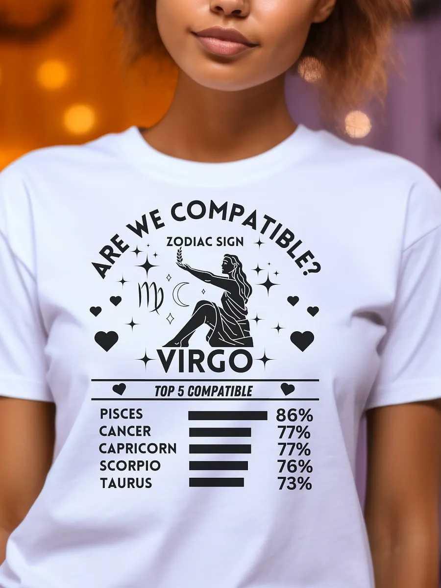Virgo Zodiac Sign Romantic Compatibility T-Shirt - Bella Canvas 3001 Unisex Staple T-Shirt - Light Colors product image (1)