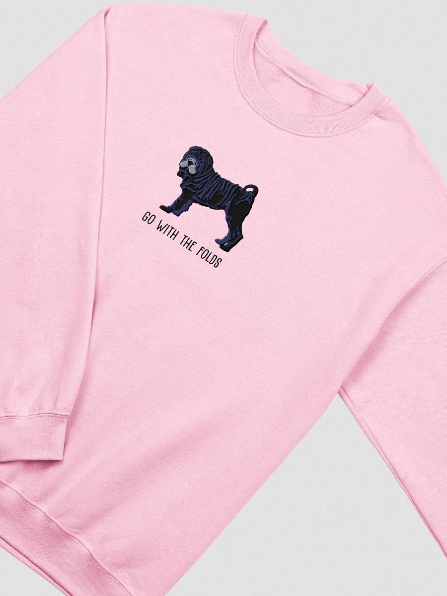 Go with the Folds Sweatshirt (Embroidered) of a Chinese Shar-Pei(Black) product image (6)