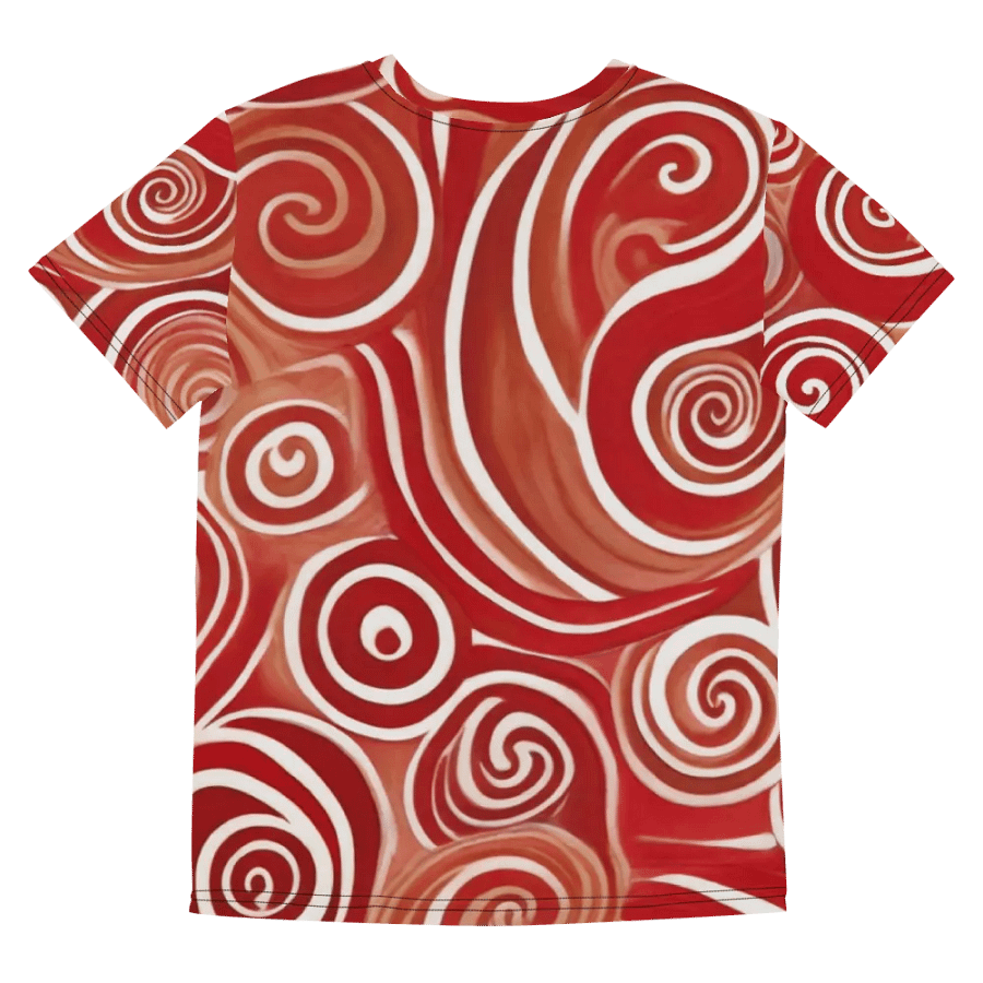 Funky Cherry Swirls Liquid Tie-Dye Youth Crew Neck Tee product image (10)