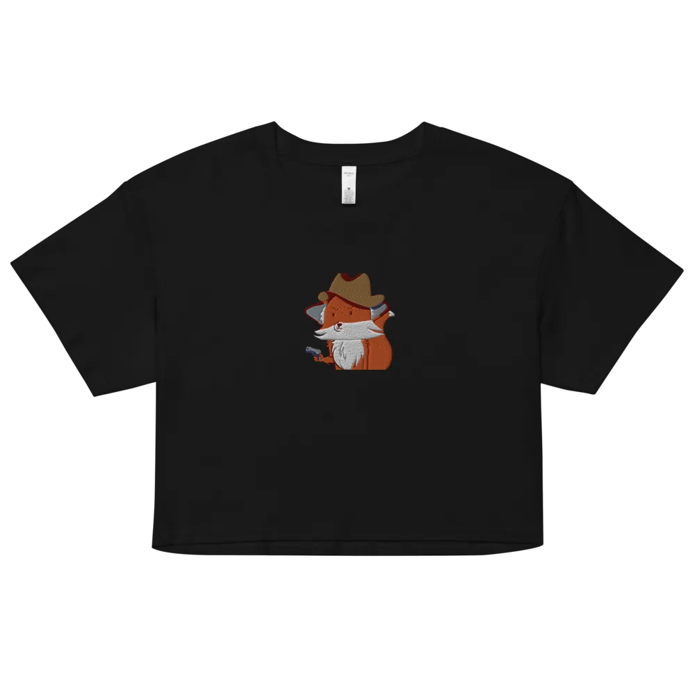 Women's Embroidered Fox Cowboy Crop Top product image (2)