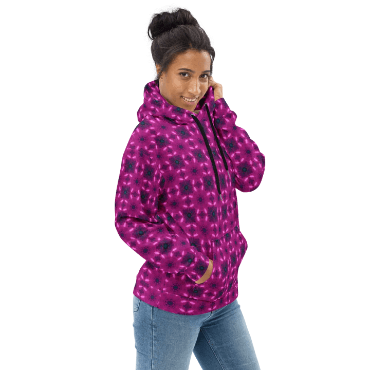 Abstract Raspberry Modern Pattern Unisex All Over Hoodie product image (2)