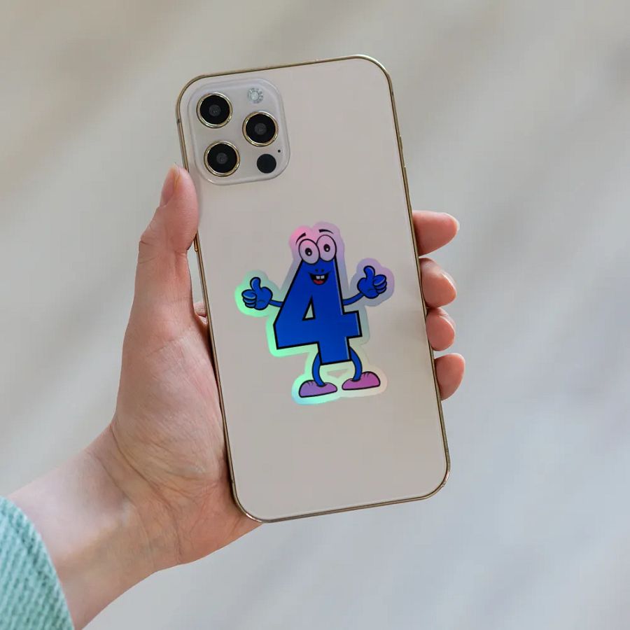 Number 4 Fun Holographic Sticker product image (6)