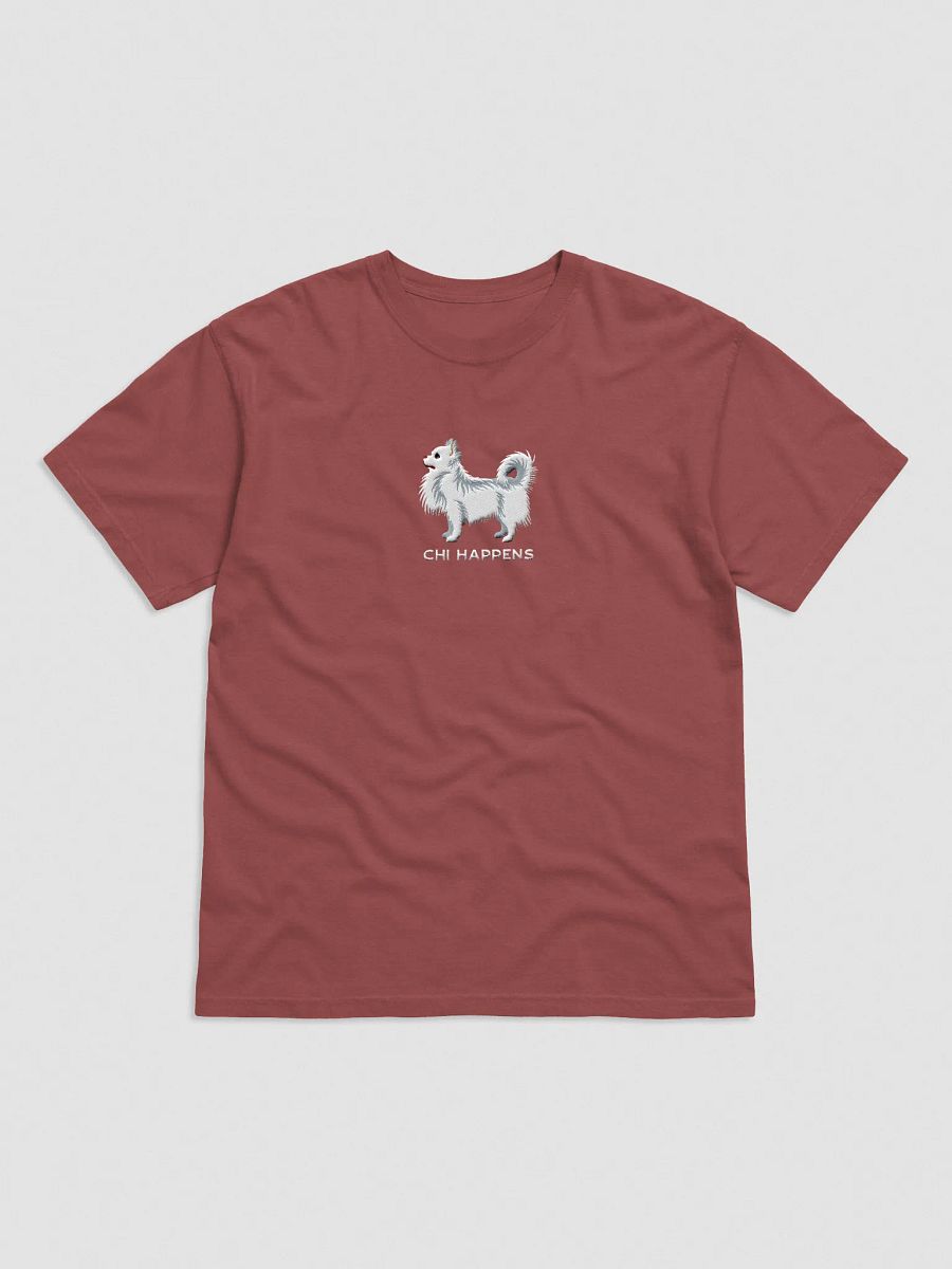 Chi Happens T-Shirt(Embroidered) of a Longhaired Chihuahua(White) product image (9)
