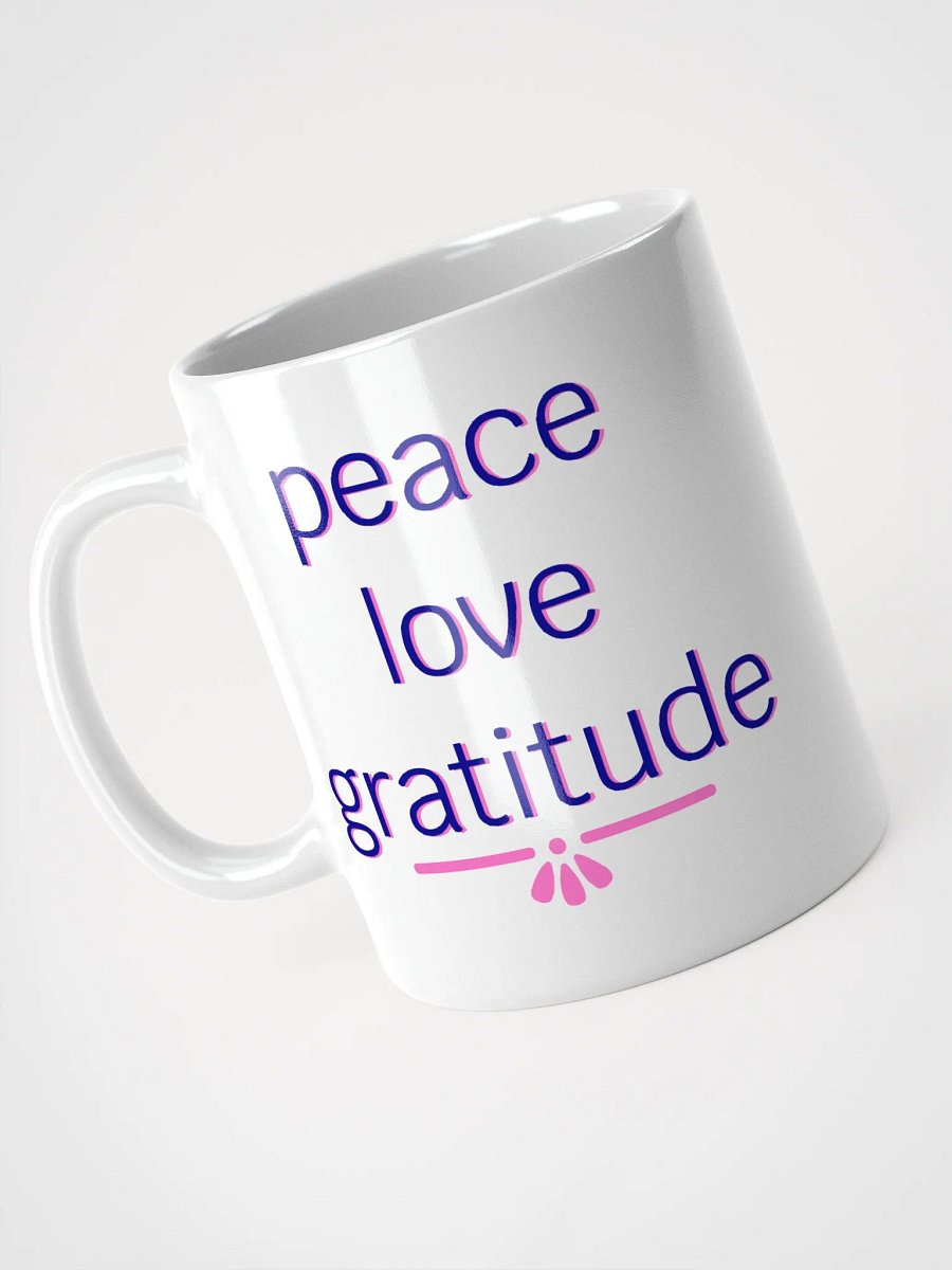 Peace Love Gratitude Navy and Pink Ceramic Mug product image (6)