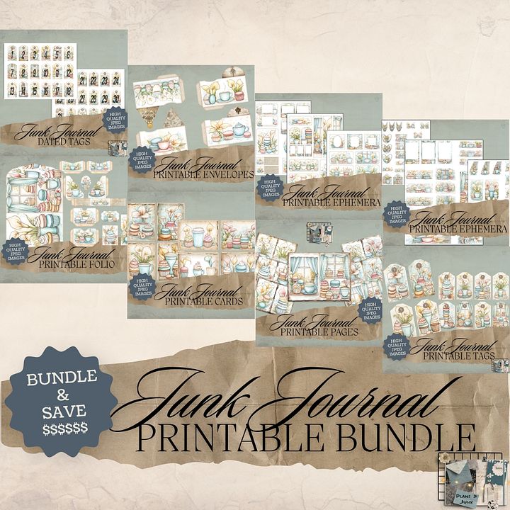 Macaron Lillies - Junk Journal Bundle V6 product image (1)