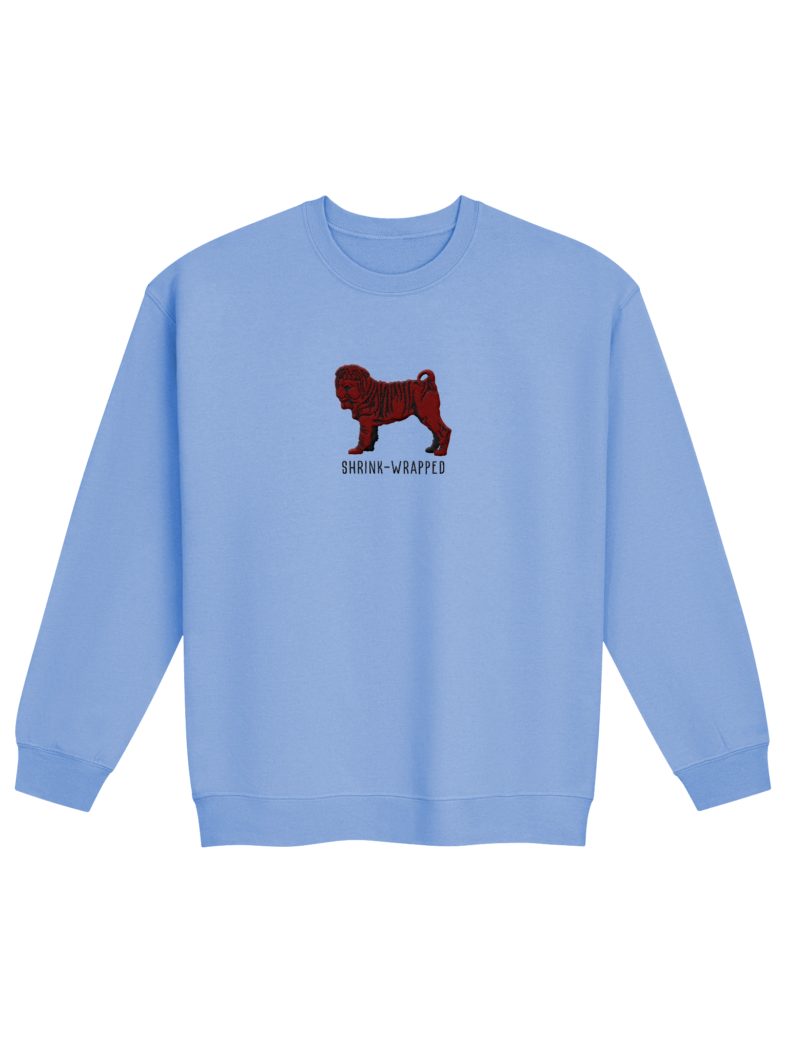 Shrink-Wrapped Sweatshirt (Embroidered) of a Chinese Shar-Pei(Chocolate) product image (9)