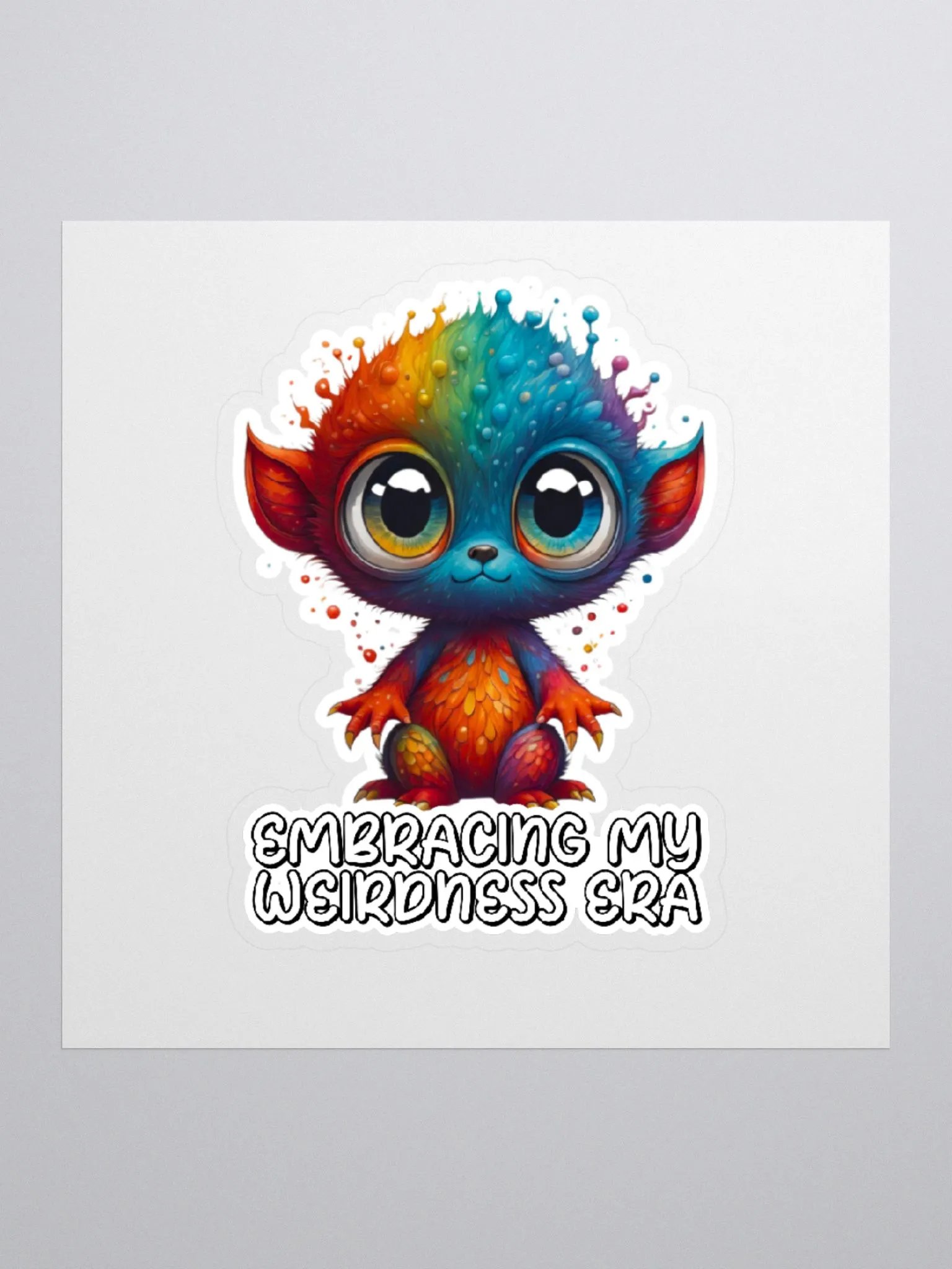 Embracing My Weirdness Era-Cute Colorful Creature Sticker-Rainbow Sticker-LGBTQIA+ Sticker product image (3)