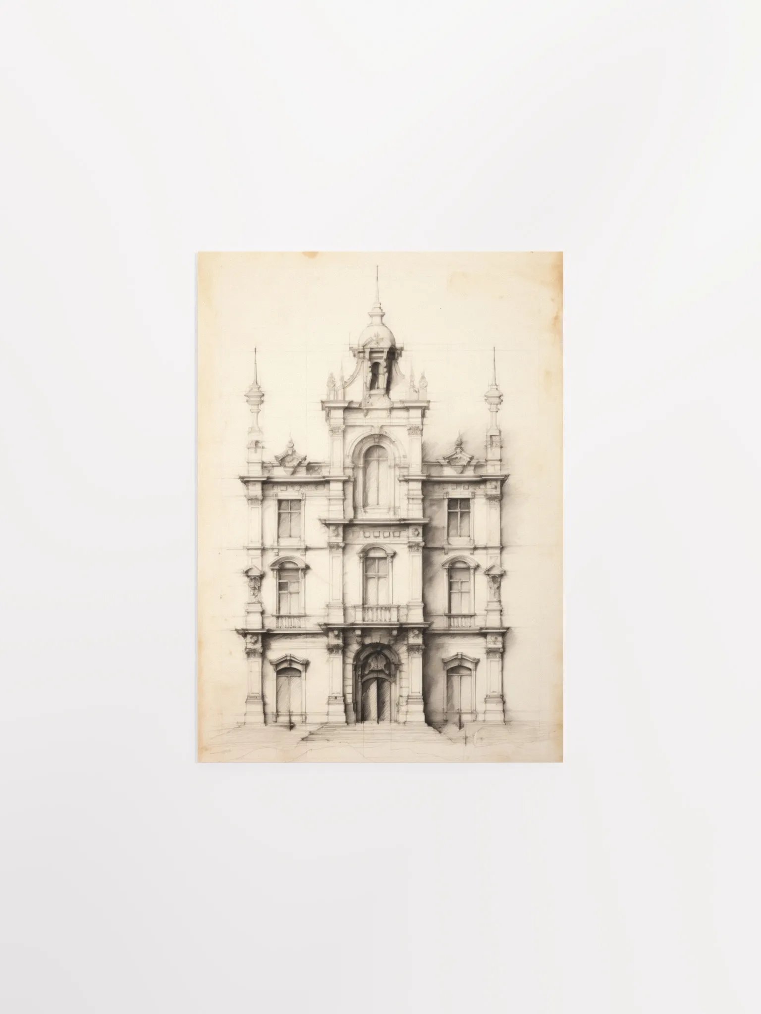 Academia Allure: Architecture Sketch I Art Print product image (1)