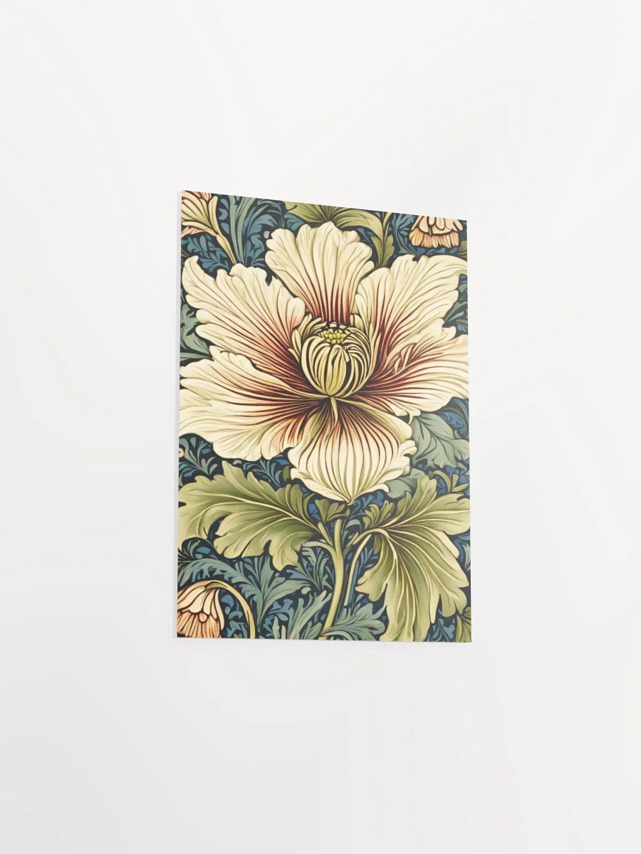 William Morris Inspired White Flower Poster 5x7 inches product image (3)