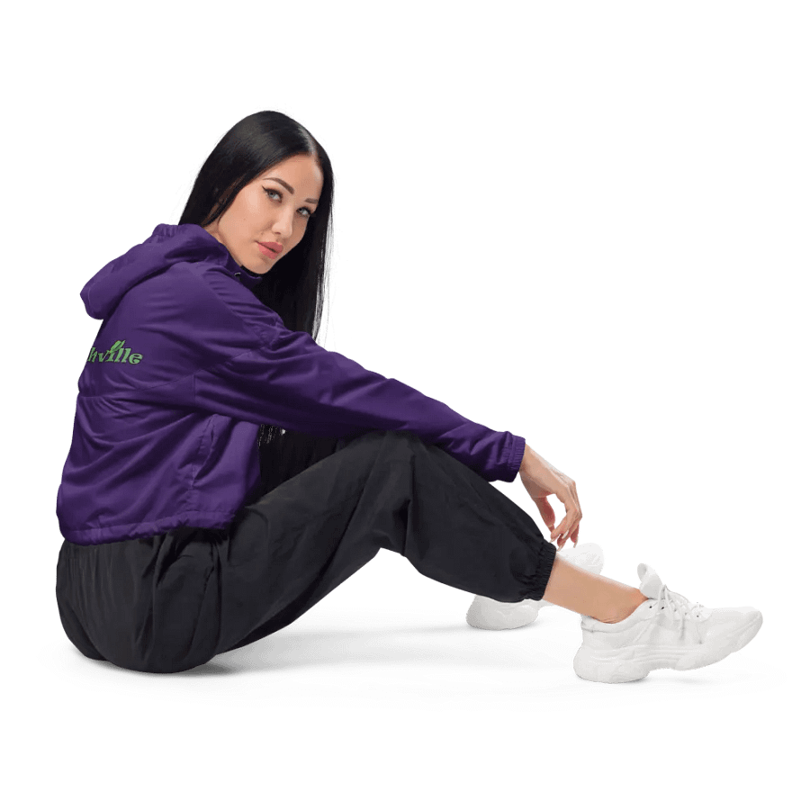 Sloth Serenity Cropped Purple Windbreaker product image (10)