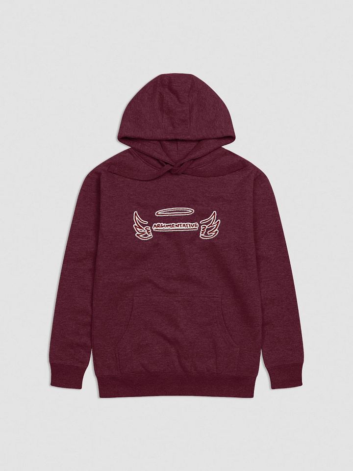 ANGELIC (lg. maroon + white bubble design) embroidered heavyweight hoodie product image (1)