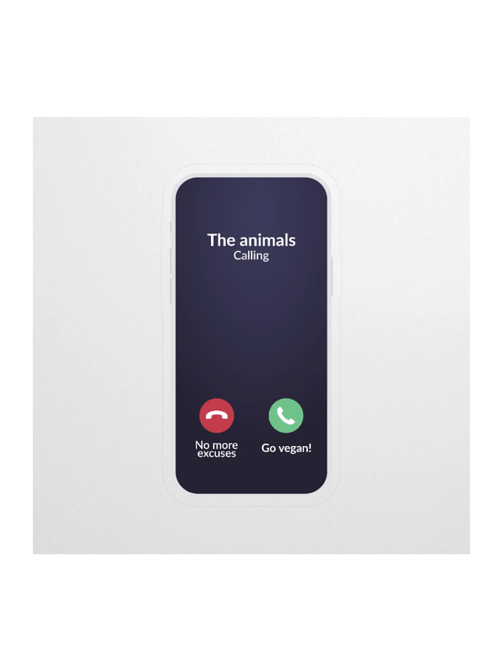 “The Animals Calling - Go Vegan” Fun Sticker product image (1)