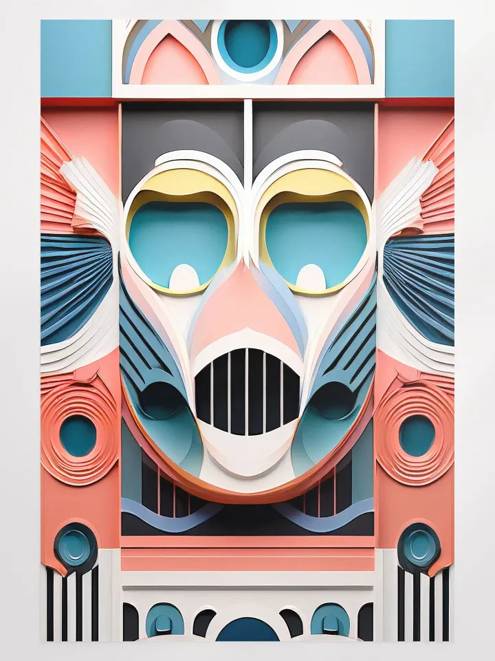 Pastel Robot Mask Poster - Large 24x36 Inches product image (1)