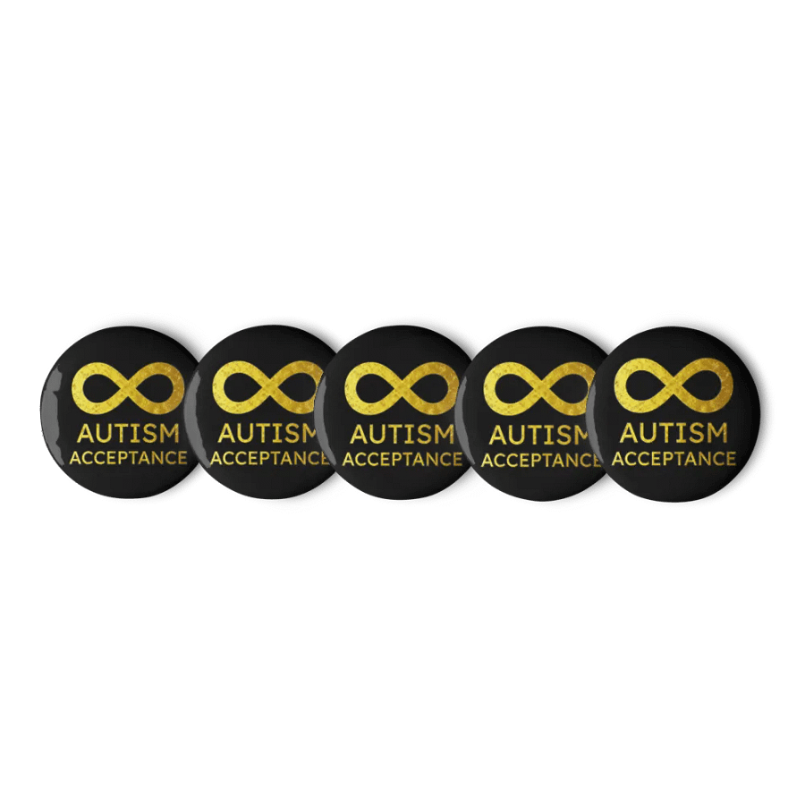 Golden Infinity Autism Acceptance Pin Set (No Overlap Lines) product image (1)