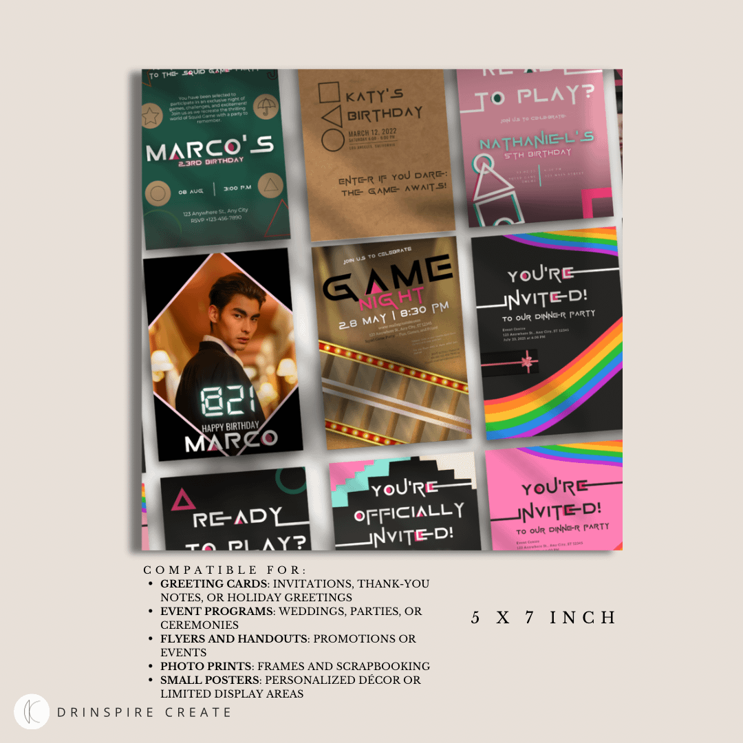 Squid Game-Inspired Party Template - Pink Pentathlon Version product image (2)