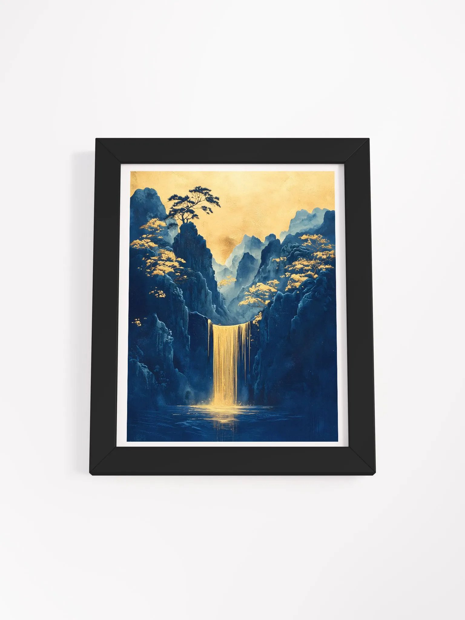 Golden Cascade of Serenity Framed Poster Art product image (1)