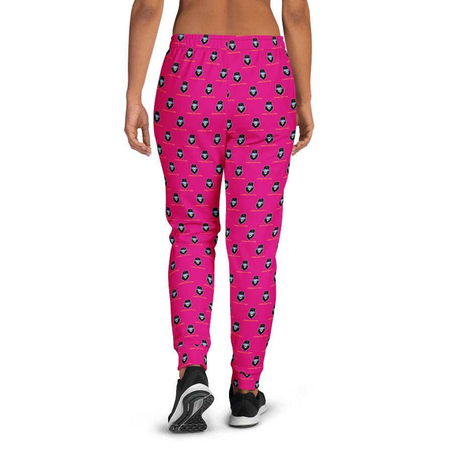 Synthsquatch Fitness Bigfoot Monogram Logo All-Over Print Women's Joggers (Neon Pink) product image (1)
