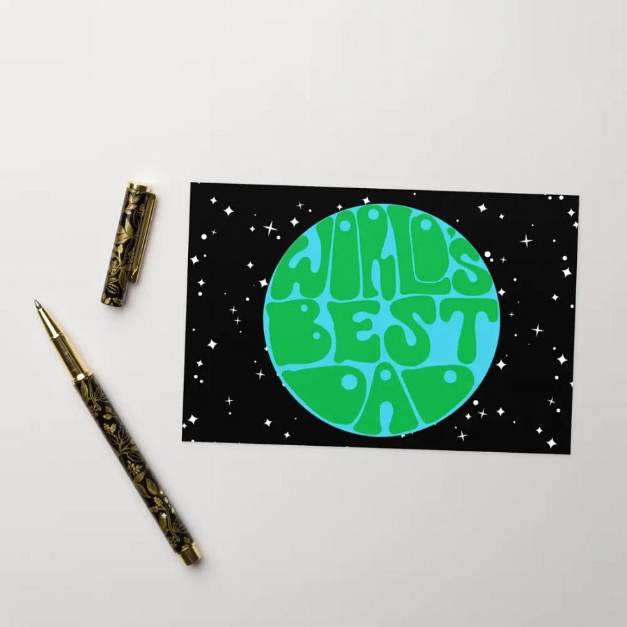 World's Best Dad landscape greetings card product image (8)