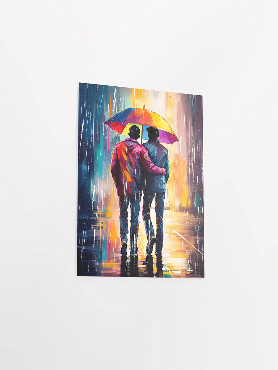 Gay Love In The Rain – Romantic Matte Poster product image (3)