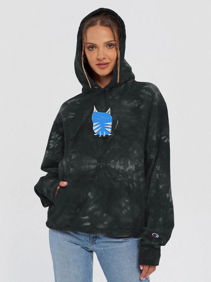Abstract Whimsical Fun Stripe Cat Ladies Tie Dye Hoodie product image (1)