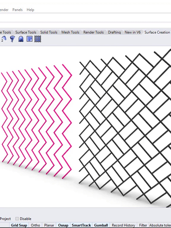 Zigzag Curves Parametric Pattern Design Grasshopper Rhino Files Download product image (1)