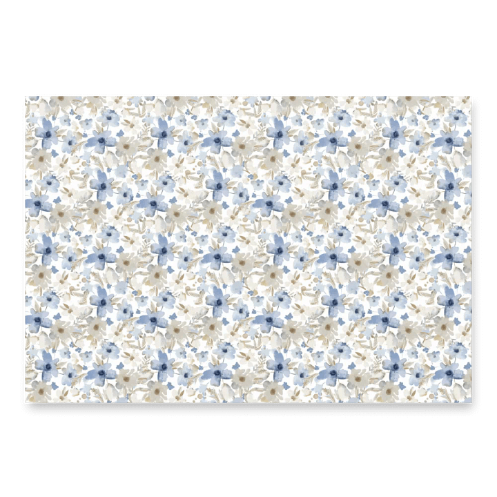 Blue Grey Flowers Paper product image (2)