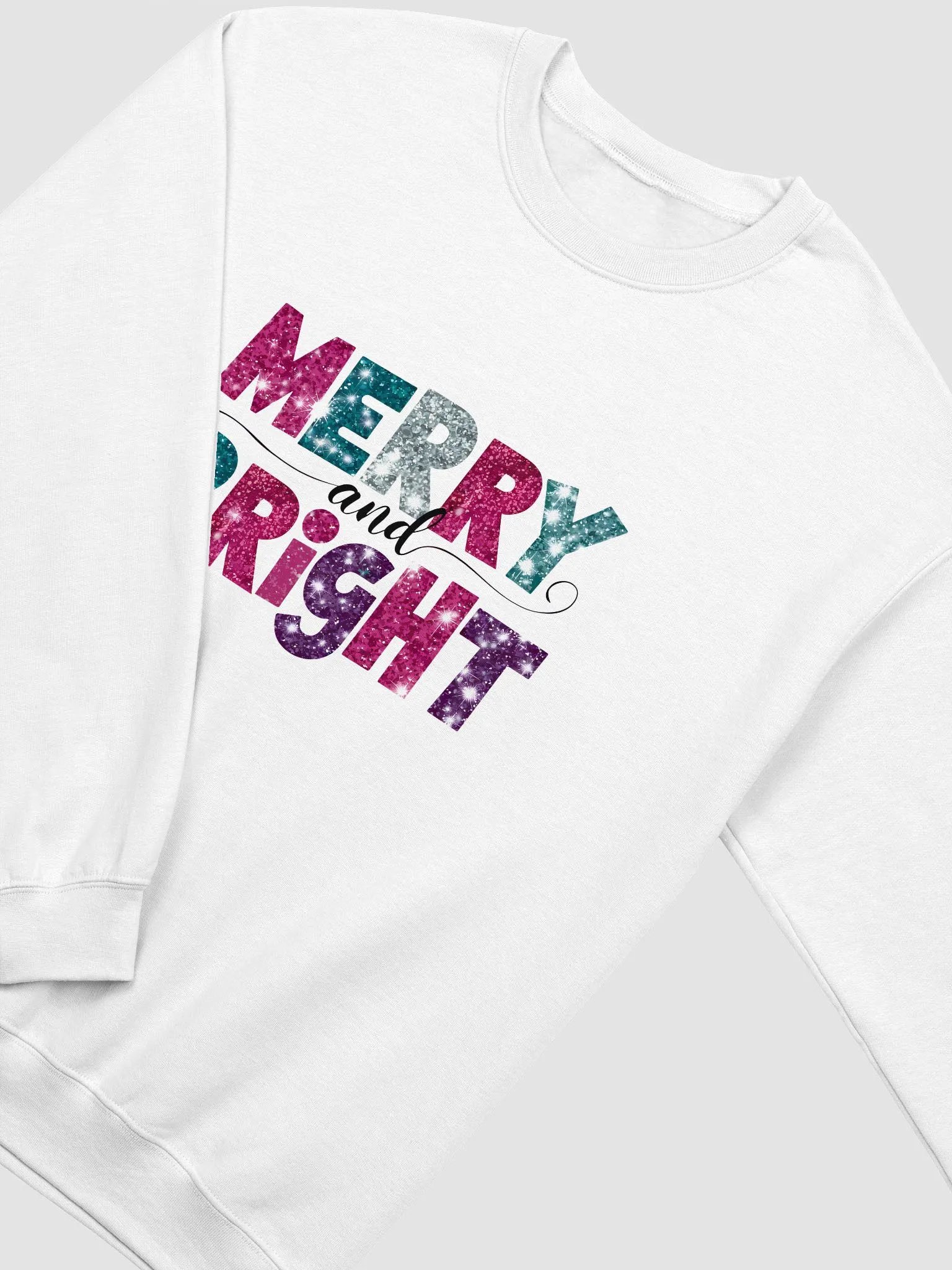 Merry & Bright Glittery-Look Crewneck Sweatshirt product image (3)