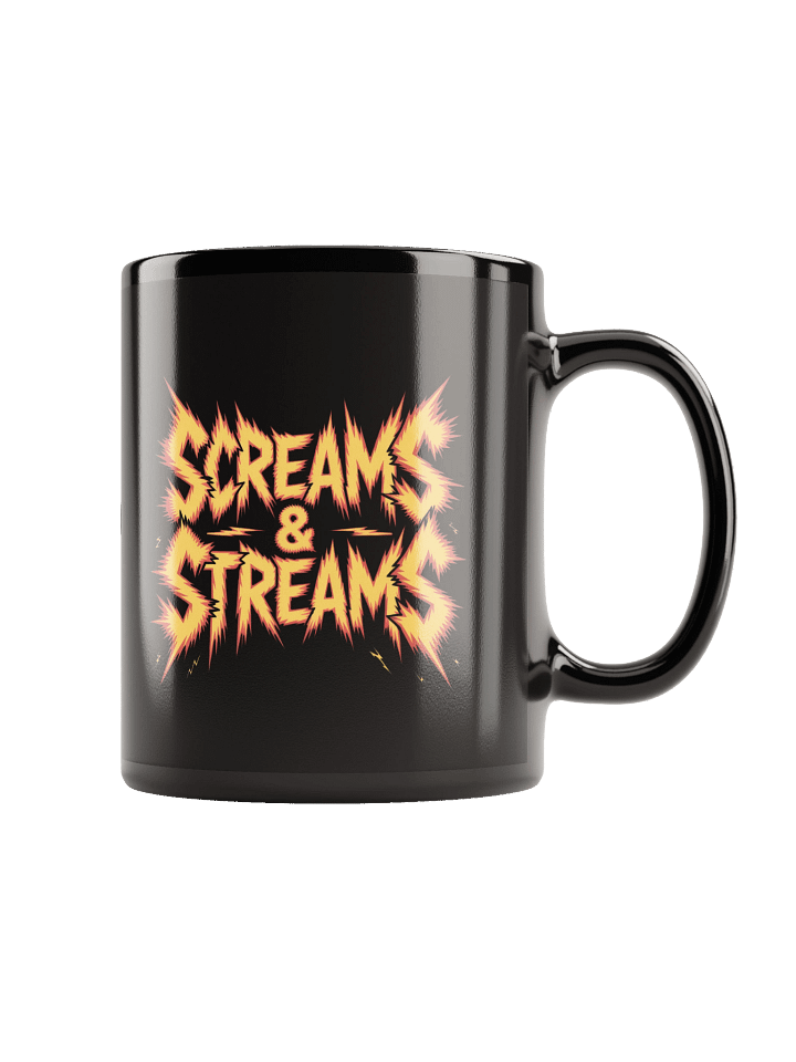 Flaming Screams & Streams Black Glossy Mug product image (1)