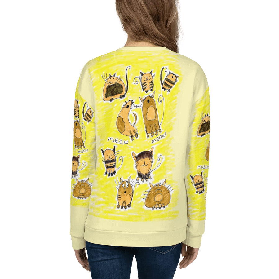 Abstract Doodle Cats Unisex All Over Print Sweatshirt product image (12)