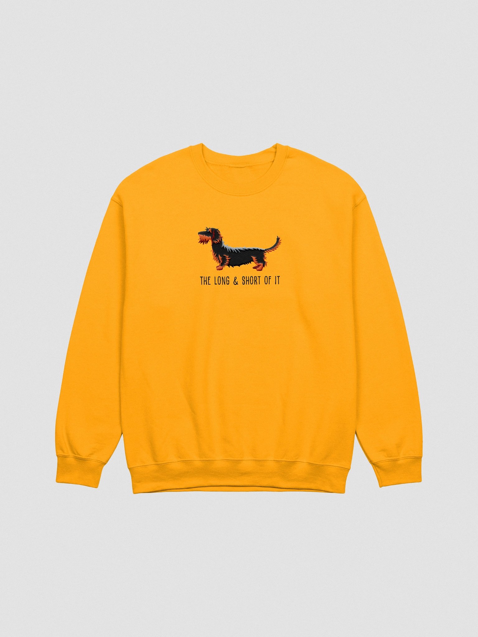 The Long & Short of It Sweatshirt (Embroidered) of a Wirehaired Dachshund(Black & Tan) product image (4)