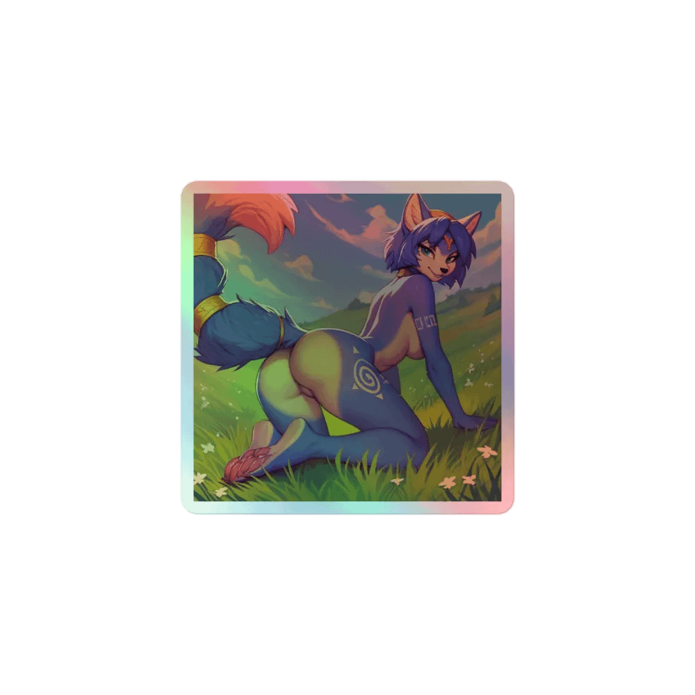 Krystal Posing With Butt (Star Fox) - Holographic Pornographic Sticker Sheet product image (1)