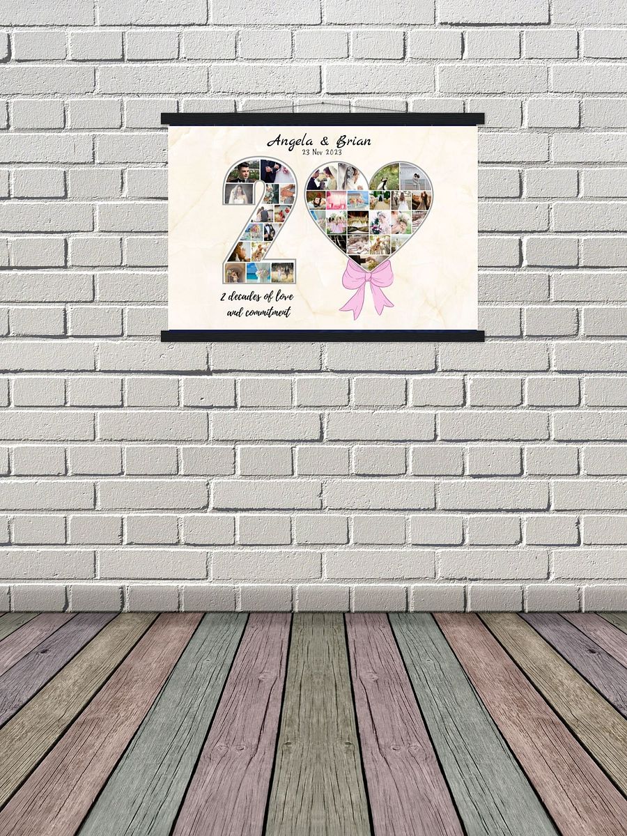 20 Year Wedding Anniversary Photo Collage Canva Template product image (6)