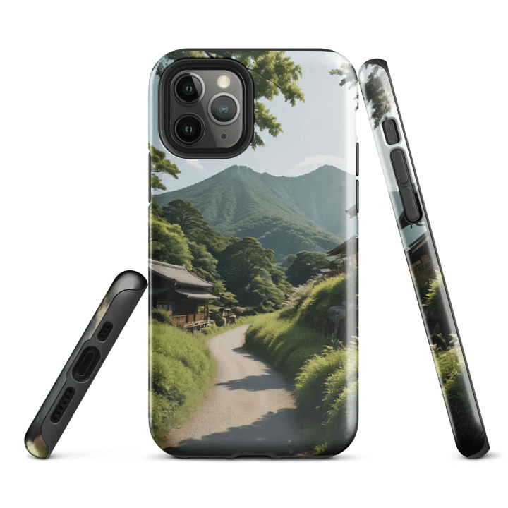 Tranquil Countryside iPhone Tough Case - Scenic Village Path Design product image (2)
