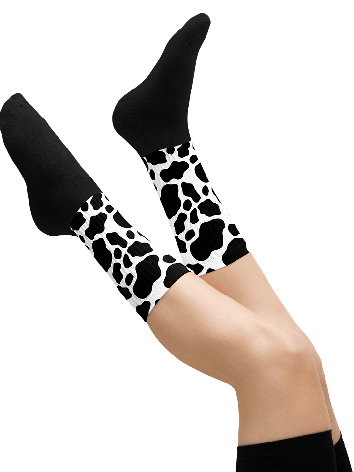 Cow Print Socks - Black & White product image (1)